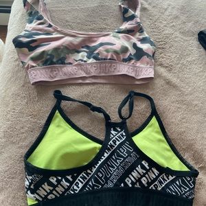 pink sport bras. Size small